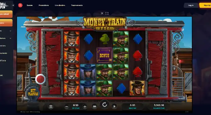 Money Train pokie demo slot on mobile screen Money Train pokie demo slot on mobile screen