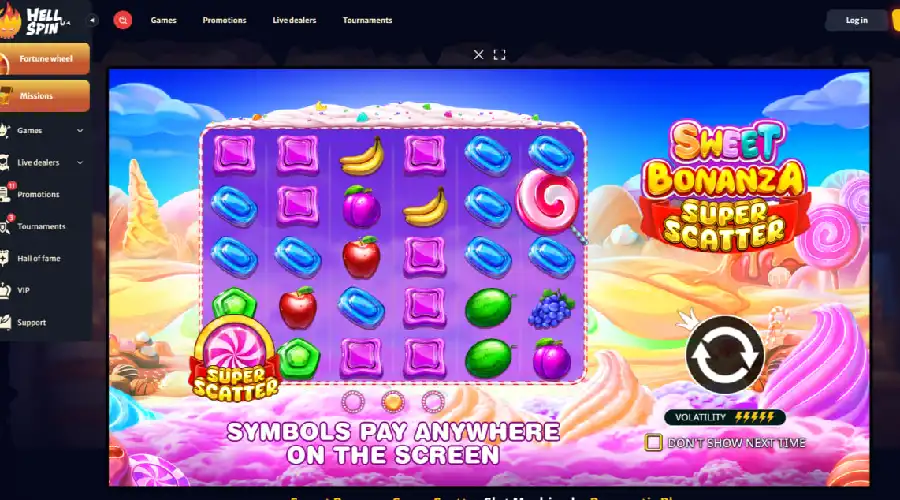 Sweet bonanza 1000 pokie symbols payout table on 6x5 grid