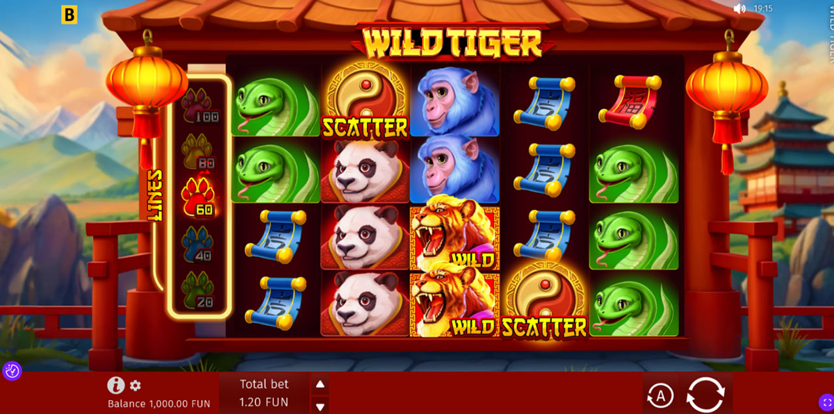 Wild Tiger pokie review showing reels layout paylines and Asian theme symbols Wild Tiger pokie review showing reels layout paylines and Asian theme symbols
